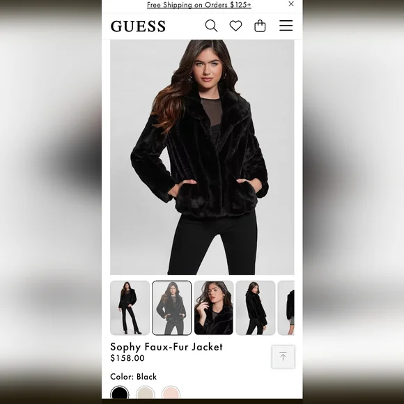 Used! Guess Sophy Faux-Fur Jacket - Picture 2 of 5